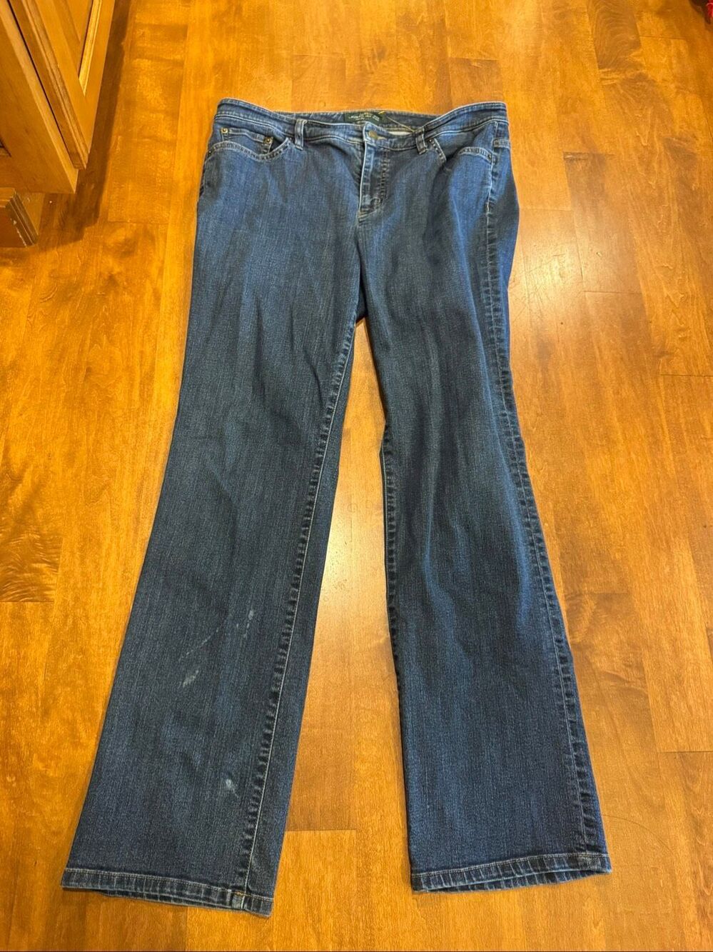 Lauren Jeans Co Ralph Lauren Women’s 14 Bootcut Stretch Jeans Dark Wash
